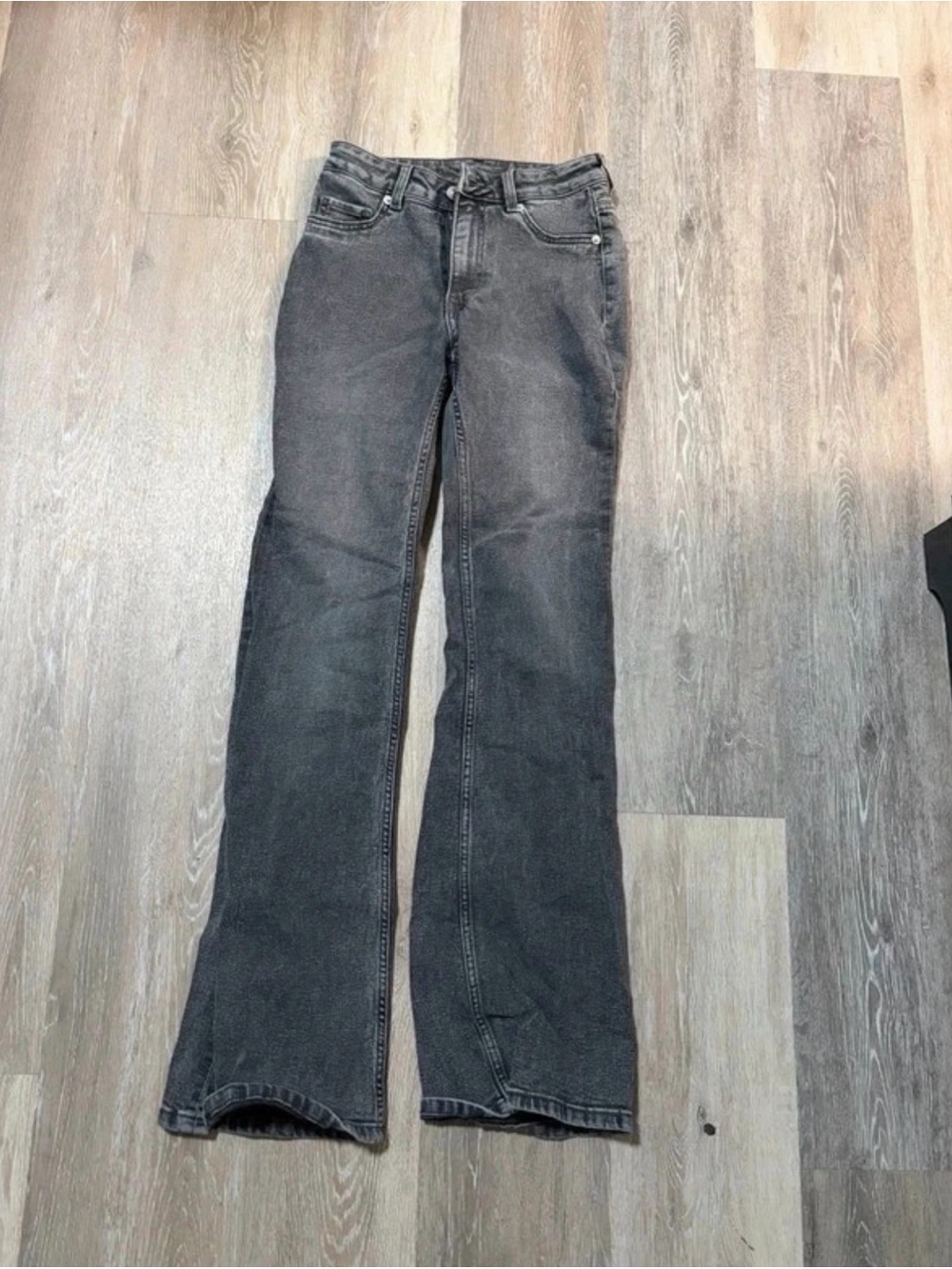 H&M Women's High-Rise Flared Jeans - Charcoal